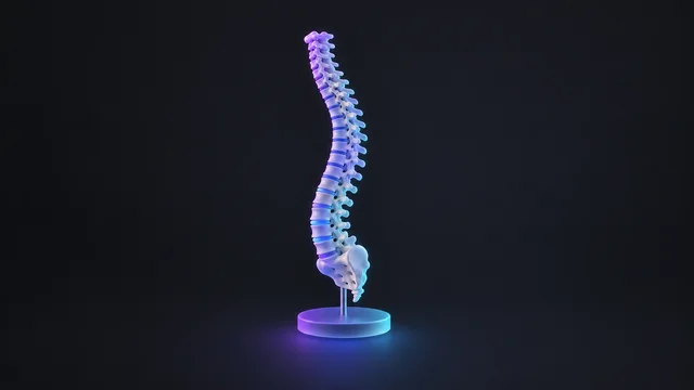 Illustration: a spine model on a stand